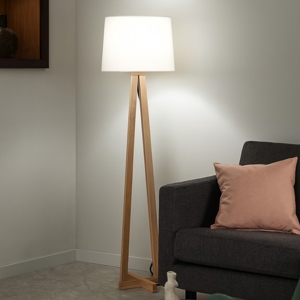 Lampada da terra moderna paralume bianco per salotto