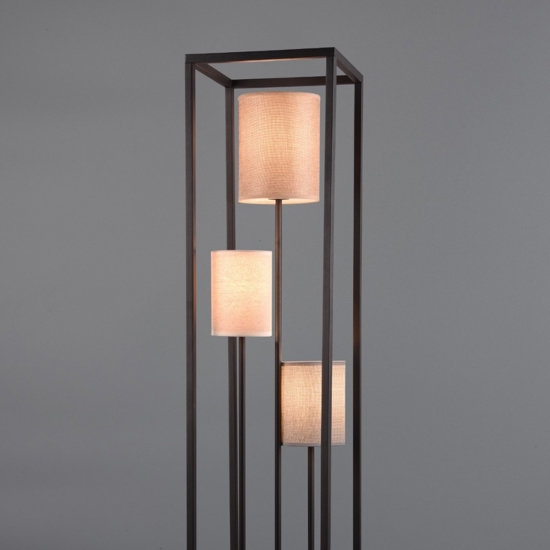 Lampada da terra tre luci con portalampada in tessuto