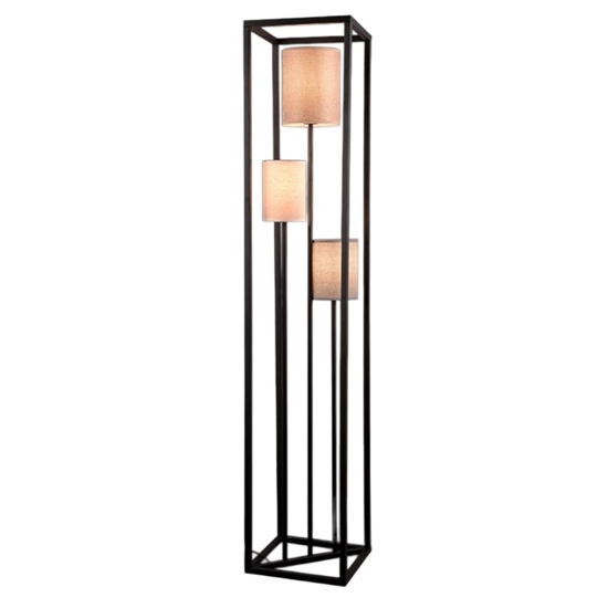Lampada da terra tre luci con portalampada in tessuto