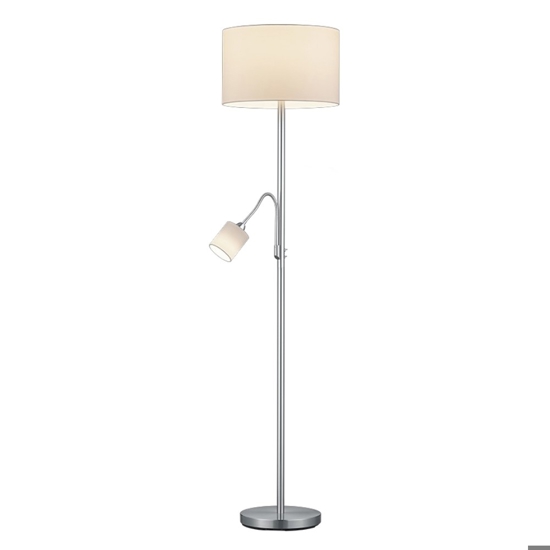 Piantana moderna colore argento orientabile due luci h170 cm