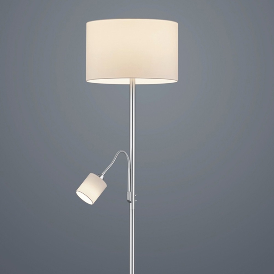 Piantana moderna colore argento orientabile due luci h170 cm
