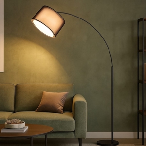 Lampada ad arco nera per salotto moderno