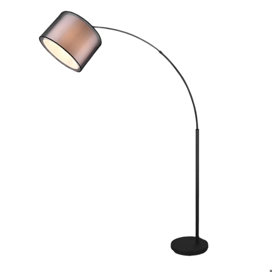 Lampada ad arco nera per salotto moderno