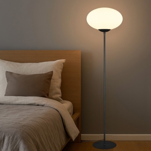 Lampada da terra moderna nera per camera da letto