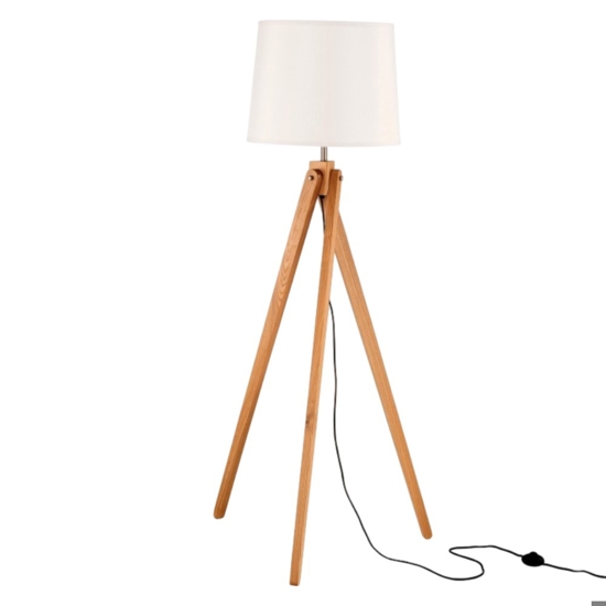 Lampada da terra tre piedi in legno per salotto