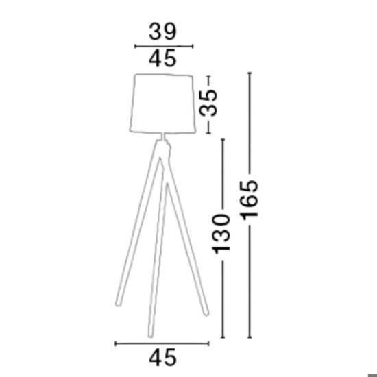 Lampada da terra tre piedi in legno per salotto
