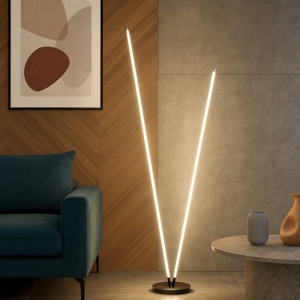Lampada da terra moderna led 3000k nera per salotto
