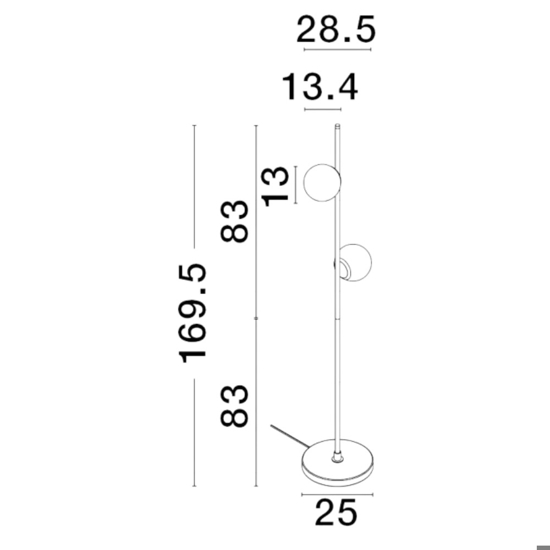 Lampada da terra moderna led 3000k due luci sferiche
