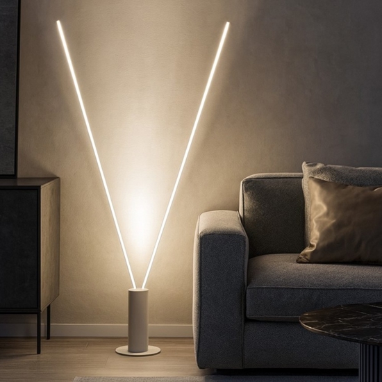Lampada da terra due luci led 3000k dimmerabile per salotto
