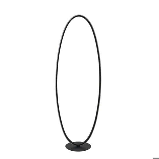 Lampada da terra moderna led 3000k circolare nera