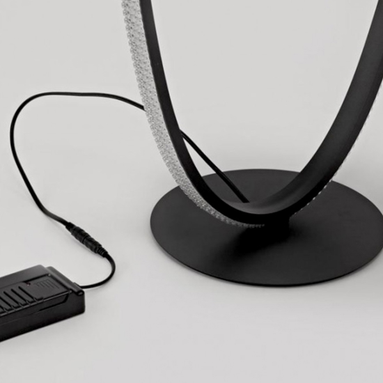 Lampada da terra moderna led 3000k circolare nera