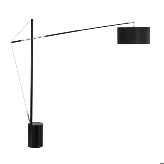 Lampada ad arco moderna orientabile paralume circolare