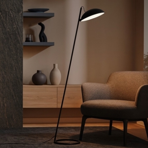 Lampada da terra nera design moderna led dimmerabile