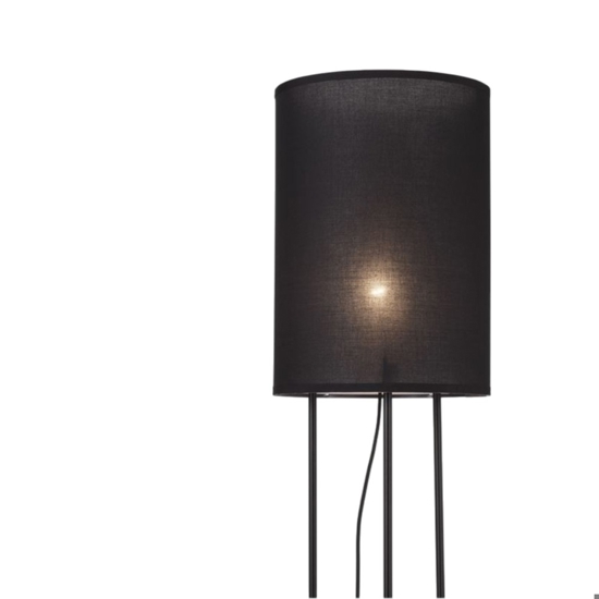 Lampada da terra moderna con paralume in tessuto nero