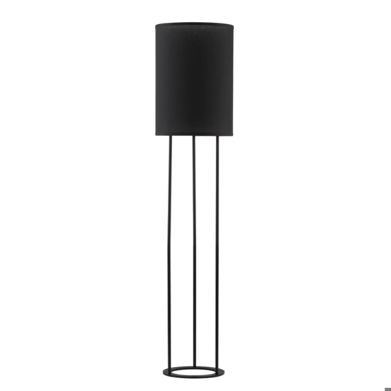 Lampada da terra moderna con paralume in tessuto nero