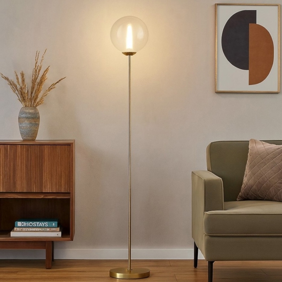 Lampada da terra moderna led 3000k dimmerabile colore oro