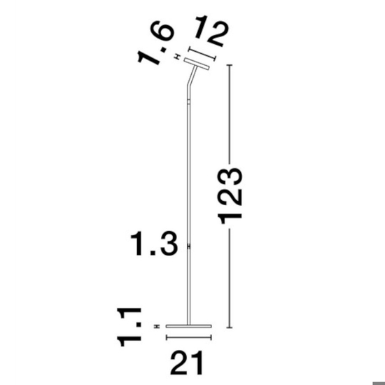 Lampada da terra moderna led 3000k rotondo h123 cm
