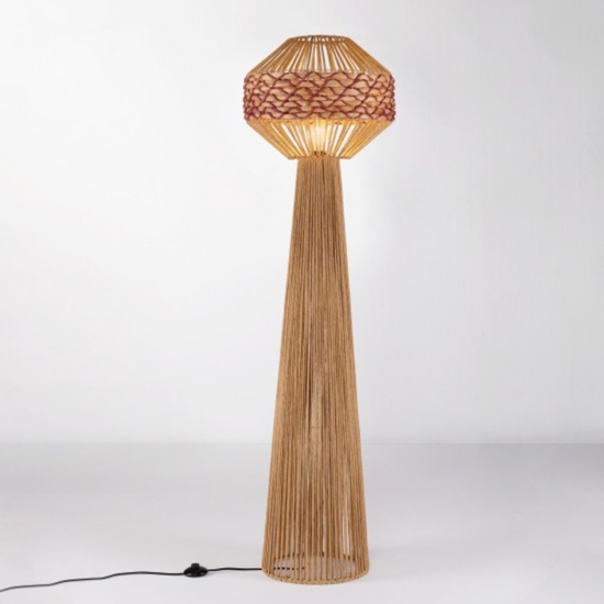 Lampada da terra design etnico per soggiorno h152 cm