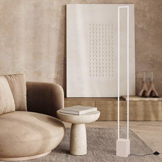 Lampada da terra moderna led 3000k rettangolare bianca