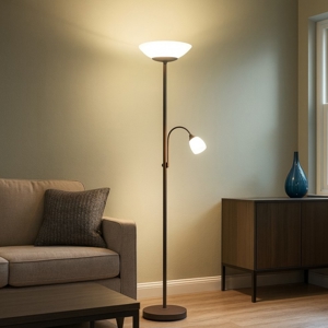 Lampada da terra due luci orientabile per soggiorno