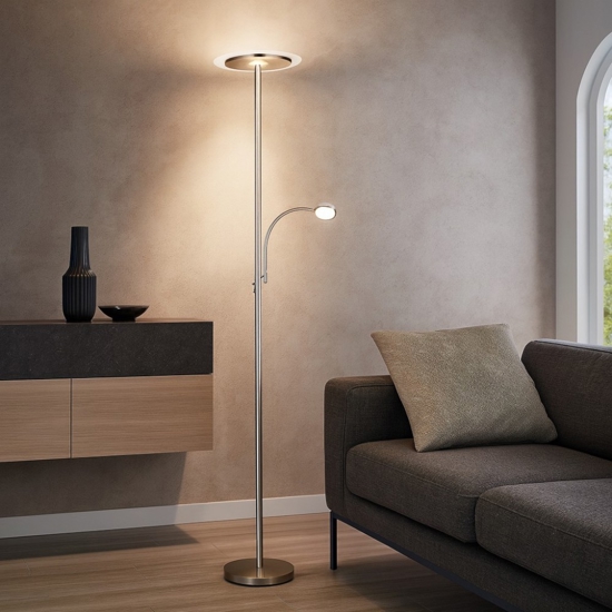 Lampada da terra due luci led 3000k orientabile per ufficio