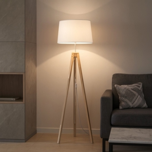Piantana a tre piedi in legno naturale h145 cm
