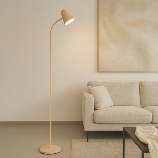 Lampada da terra piantana orientabile sabbia plastica beige led 3000k