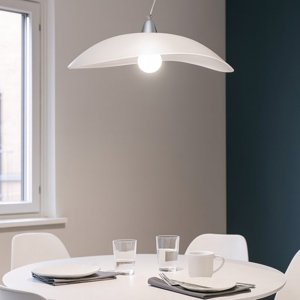 Lampadario per cucina moderna vetro bianco design