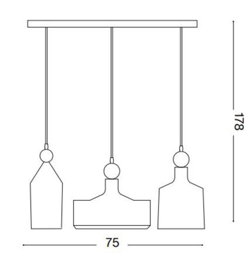 Ideal lux triade sp3 lampadario antracite