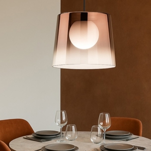 Fade sp1 ideal lux lampadario vetro cono pendente rame trasparente