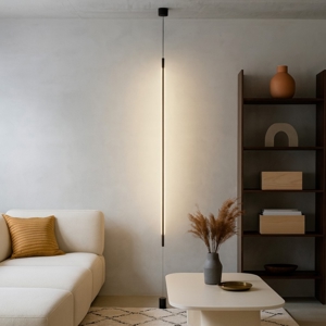 Lampada da terra pendente cilindro nero led moderna