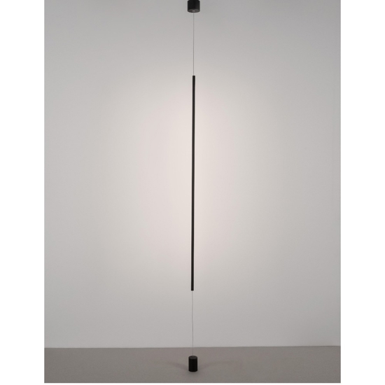 Lampada da terra pendente cilindro nero led moderna