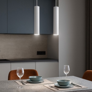 Lampadario per cucina cilindri bianchi