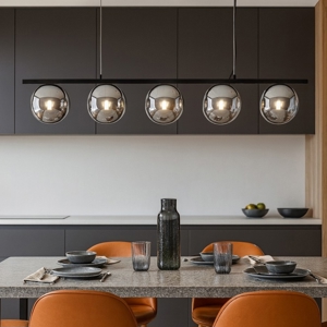 Lampadario da cucina nero so monile ondaluce 5 luci