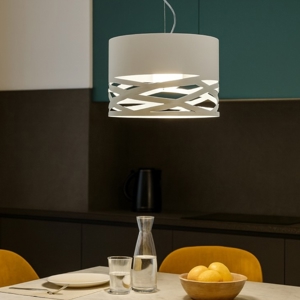 Lampadario cucina moderna in metallo bianco