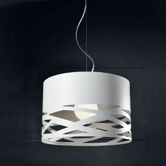 Lampadario cucina moderna in metallo bianco