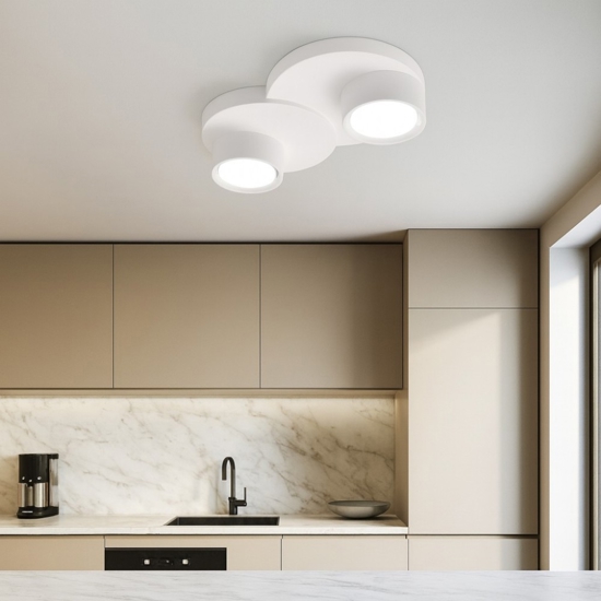 Plafoniera di gesso bianca demetra design moderna sforzin
