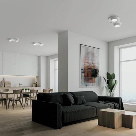 Plafoniera di gesso bianca demetra design moderna sforzin