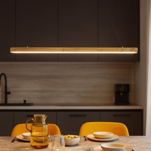 Lampadari a led cucina di legno frassino per tavolo da pranzo 22w 3000k