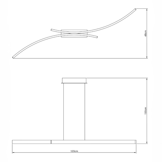 Lampadario vivida sabbia led 30w 3000k 4000k design hyperbola