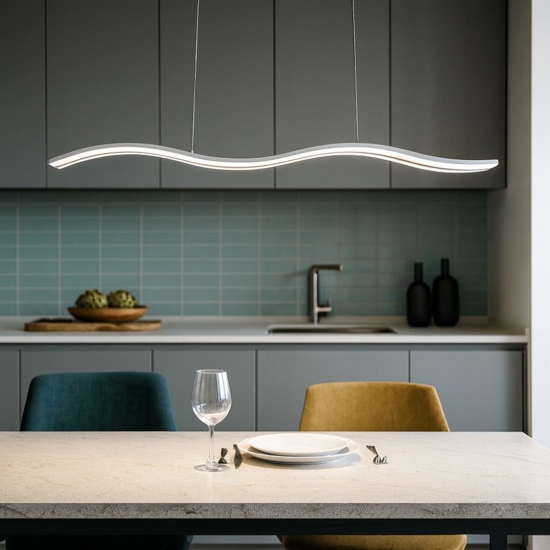 Lampadario per cucina led 50w cct dimmerabile perenz bend