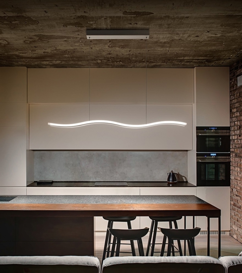 Lampadario per cucina led 50w cct dimmerabile perenz bend