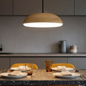 Lampadario effetto legno per cucina moderna