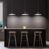 Lampadario poe plus bianca led 15w 3000k per cucina
