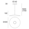 Lampadario poe plus bianca led 15w 3000k per cucina