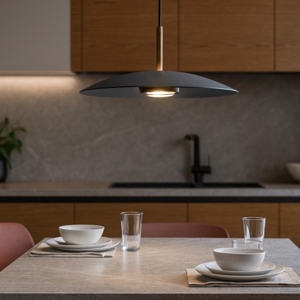 Lampadario in vetro fume led 12w 3000k 40 cm per cucina moderna