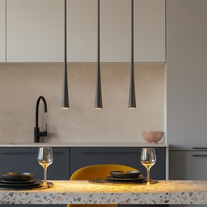 Lampadario da cucina led 16w 3000k nero dafne gea luce