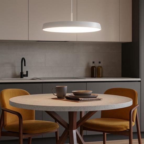 Isyluce lampadario bianco da cucina led 39w 3000k 4000k dimmerabile