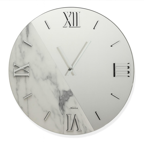 Grande orologio da parete rotondo 100cm design specchio effetto marmo