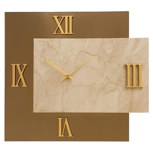 Visualizza i dettagli per Orologio 60x70 specchio bronzo marmo avorio e finiture oro Orologio 60x70 specchio bronzo marmo avorio e finiture oro